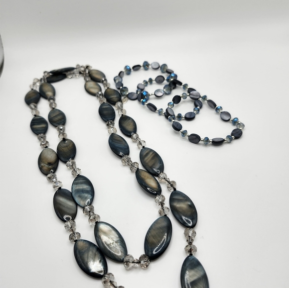 COOKIE LEE signed necklace & three (3) Bracelets! Blue colors..Mother of pearl - Picture 8 of 8